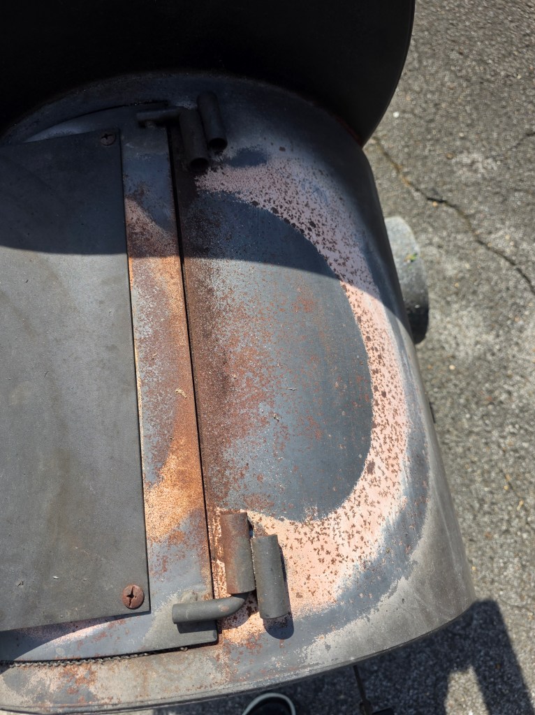 Rust on top of firebox before sanding.