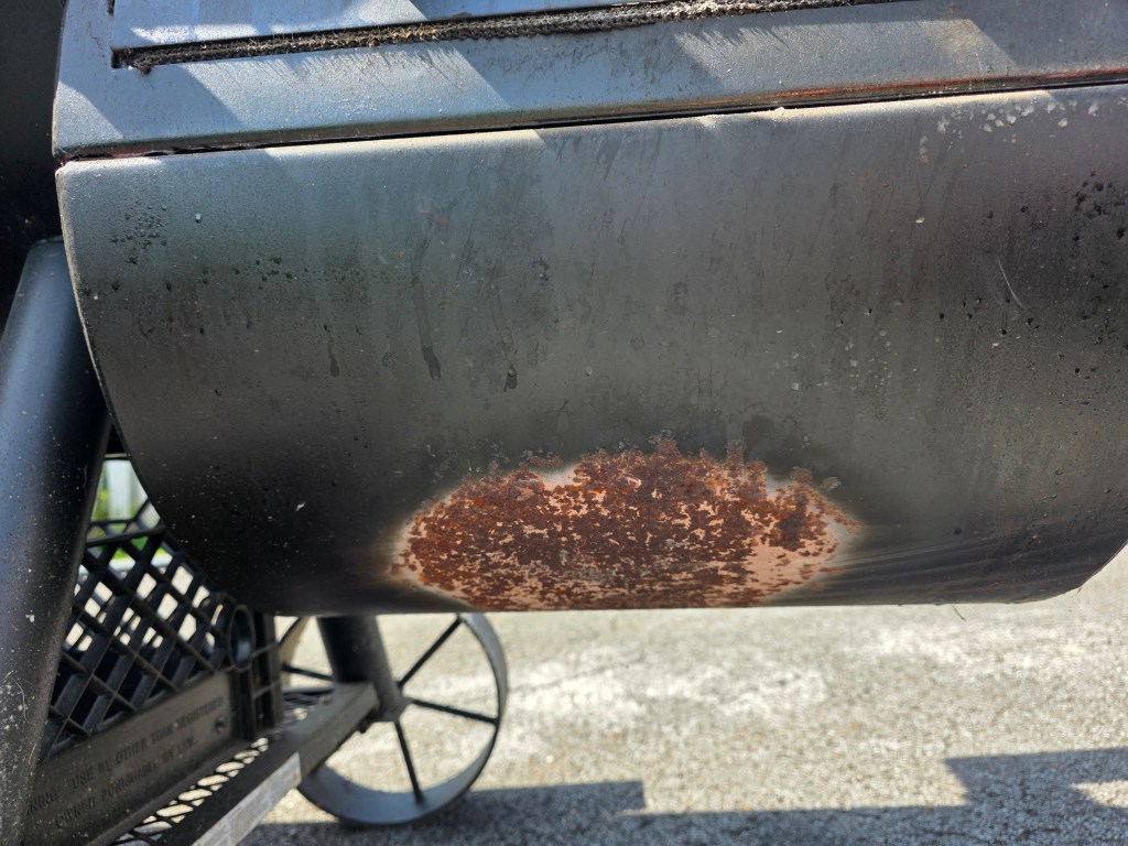 Rust on the underneath of firebox before sanding