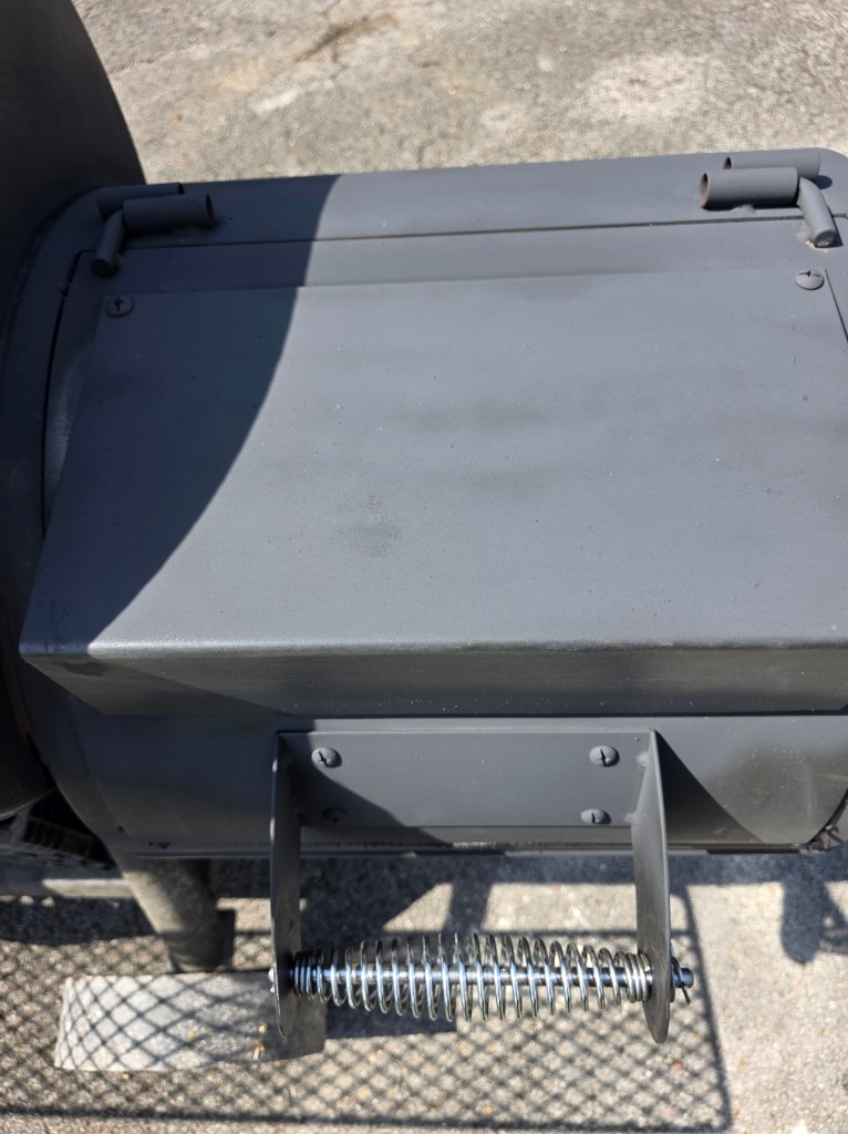Top of firebox after spray painting