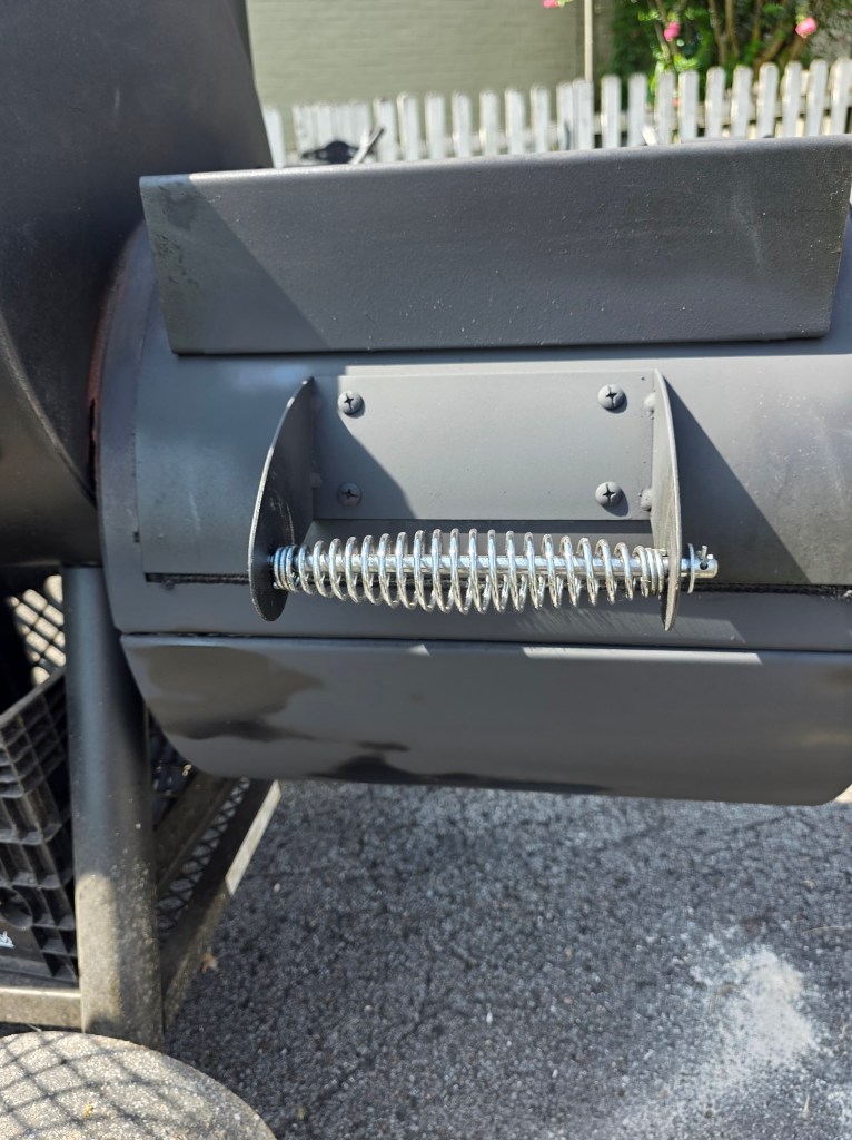Front of firebox during spray painting